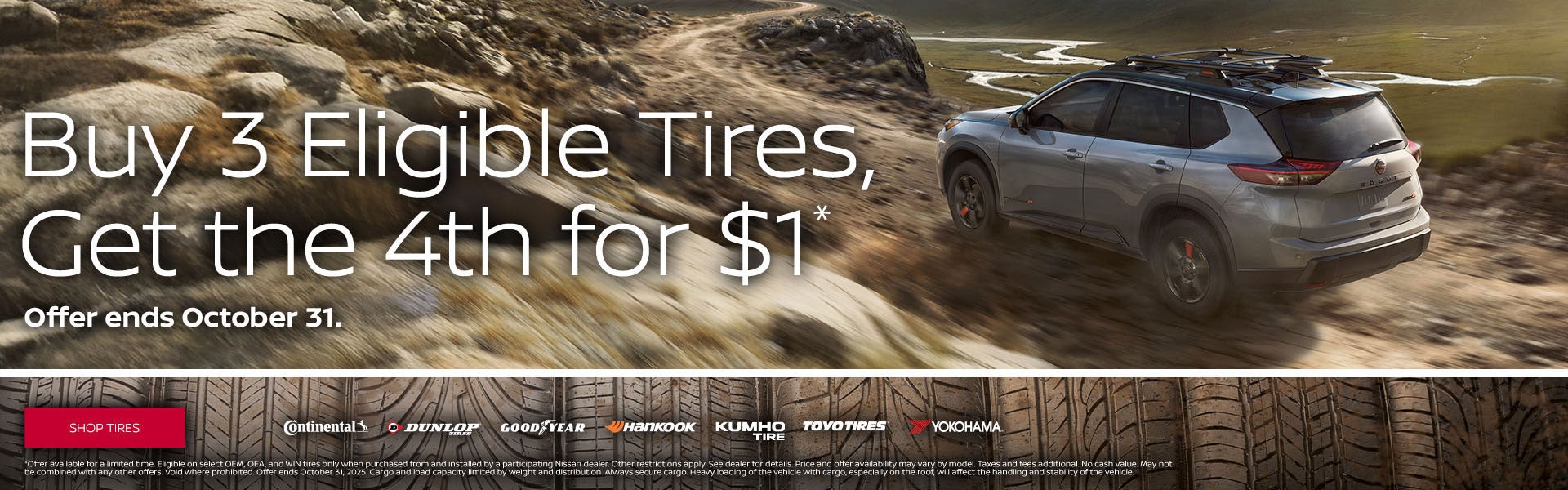 Buy 3 Eligible Tires, Get the 4th for $1